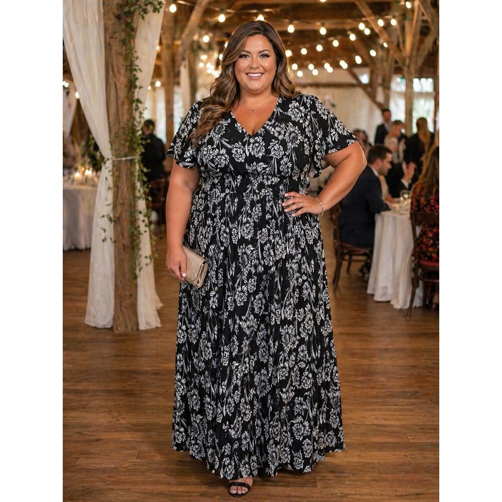 INC International Concepts Floral Maxi Dress Size 2X Cottage Boho Peasant Travel